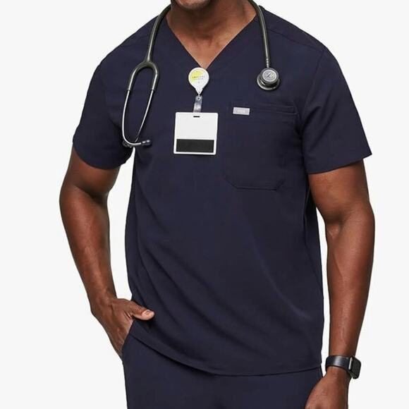 Figs navy technical collection v-neck size 2X medical scrub top - Picture 1 of 6